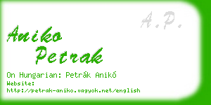 aniko petrak business card